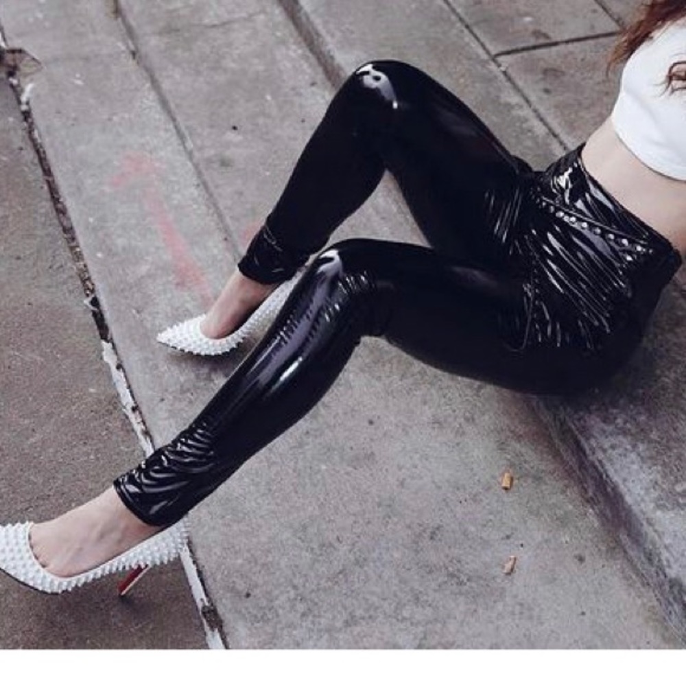 NWOT vinyl pants. Small size